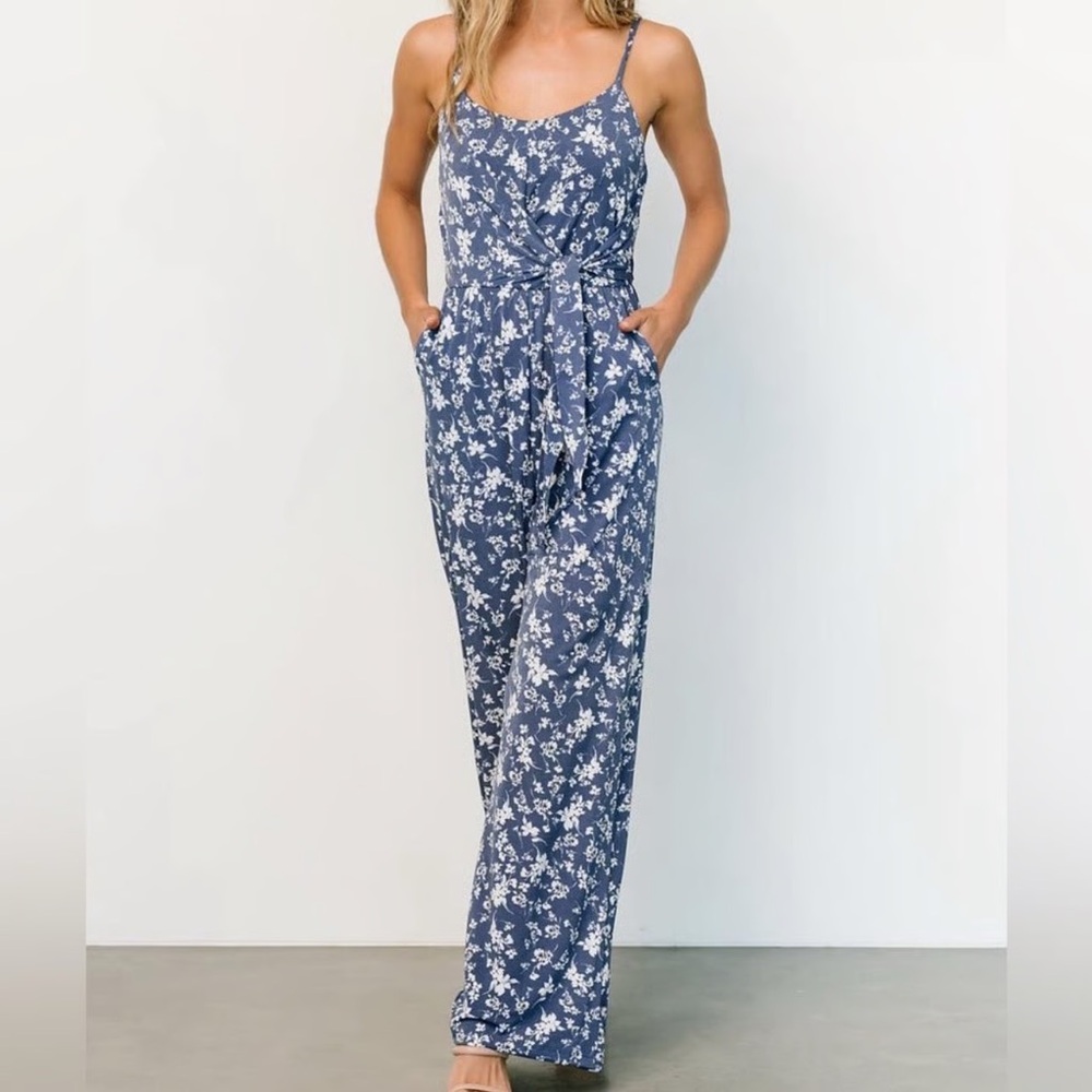 Baltic Born Luna Tank Floral Blue Jumpsuit